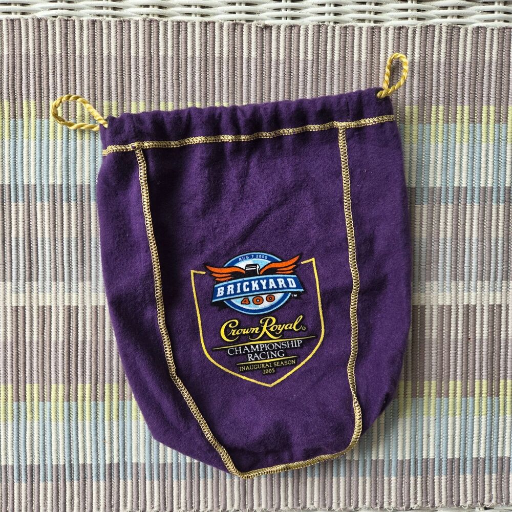 VTG Crown Royal 2005 Brickyard 400 Purple Drawstring Bag Collectible Felt Pouch